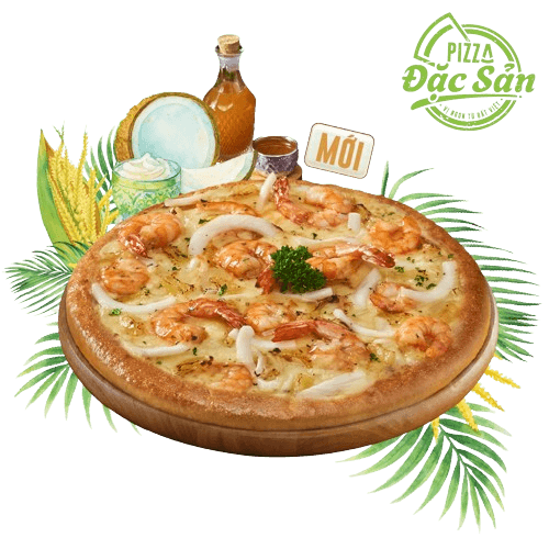 Pizza 4 Cheese Dừa Non Tôm Nõn - Mật Hoa Dừa