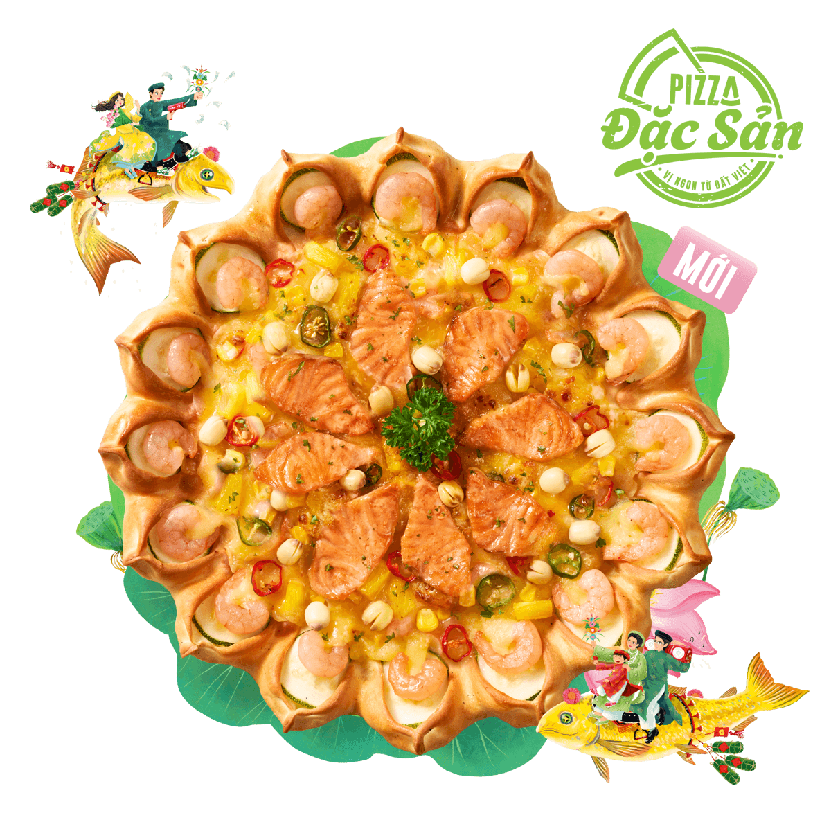 Pizza Cá Hồi Hạt Sen